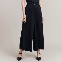 Black Satin High Rise Culottes