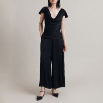 Black Satin High Rise Culottes