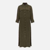 Khaki Tana Midi Shirt Dress