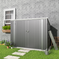 Medium Grey Garden Heavy Duty Steel Bicycle Storage Shed