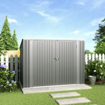 Medium Grey Garden Heavy Duty Steel Bicycle Storage Shed