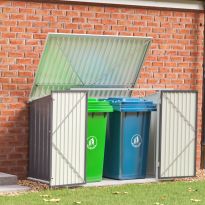 Medium Grey Garden Heavy Duty Steel Bicycle Storage Shed