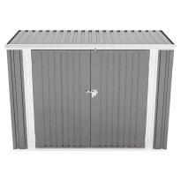 Medium Grey Garden Heavy Duty Steel Bicycle Storage Shed