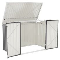 Medium Grey Garden Heavy Duty Steel Bicycle Storage Shed