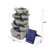 Outdoor Solar-Powered Fountain Rockery with LED Light 31 cm W x 24 cm D x 49 cm H