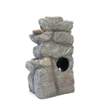 Outdoor Solar-Powered Fountain Rockery with LED Light 31 cm W x 24 cm D x 49 cm H