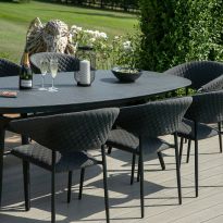 Pebble 8 Seat Oval Dining Set, Charcoal