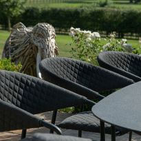 Pebble 8 Seat Oval Dining Set, Charcoal
