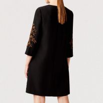 Black/Orange Lynn Embroidered Dress