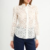 WHITE BRODERIE SHIRT