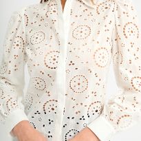 WHITE BRODERIE SHIRT