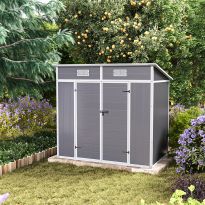 Light Grey Outdoor Plastic Garden Storage Shed