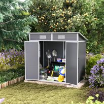 Light Grey Outdoor Plastic Garden Storage Shed