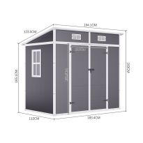 Light Grey Outdoor Plastic Garden Storage Shed