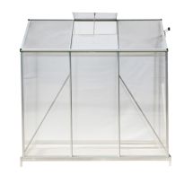 Silver Aluminium Frame Outdoor Small Greenhouse with Base