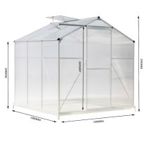 Silver Aluminium Frame Outdoor Small Greenhouse with Base