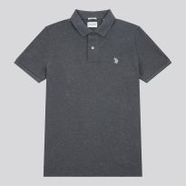 Slate Cotton Pique Polo Top