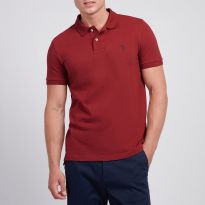 Red Cotton Pique Polo Top