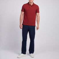 Red Cotton Pique Polo Top