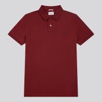 Red Cotton Pique Polo Top