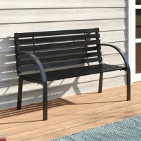 Outdoor Park Bench Solid Wood Metal Garden Bench
