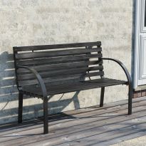 Outdoor Park Bench Solid Wood Metal Garden Bench