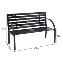 Outdoor Park Bench Solid Wood Metal Garden Bench