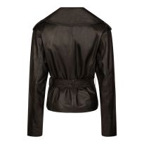 Black Wrap Leather Biker Jacket