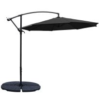 3M Garden Cantilever Parasol Outdoor Sun Umbrella with Base - Black