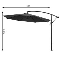 3M Garden Cantilever Parasol Outdoor Sun Umbrella with Base - Black