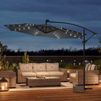 3m Cantilever Garden Parasol with LED Light（Base is not included）