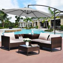3M Garden Cantilever Parasol Outdoor Sun Umbrella with Base