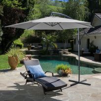3M Garden Cantilever Parasol Outdoor Sun Umbrella with Base