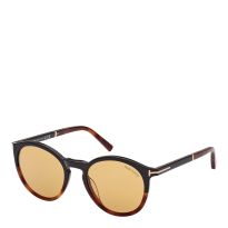 Men's Tom Ford Round Black, Havana Sunglasses 51mm