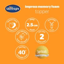 Silentnight Impress 2.5Cm Memory Foam Mattress Topper - Single