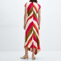 Ecru Cut-Out Striped Dress