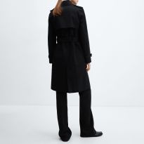 Black Classic Trench Coat With Belt