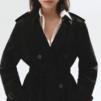 Black Classic Trench Coat With Belt