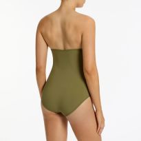 Moss Twist Front Bandeau Suit-D-DD