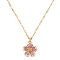Pink Flower Pendant Necklace