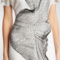White Gathered Waist Midi Dress