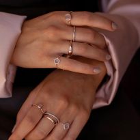 Rose Quartz Siren Stacking Ring