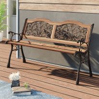 Wooden Metal Outdoor Bench