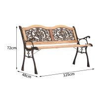 Wooden Metal Outdoor Bench