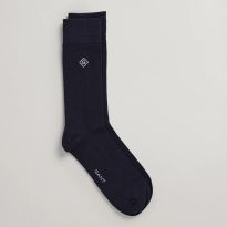 Navy Rib Diamond G Socks