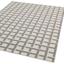 White/Grey Antibes Outdoor Rug, 120x170cm