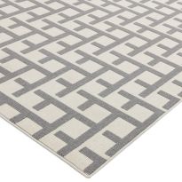 White/Grey Antibes Outdoor Rug, 120x170cm