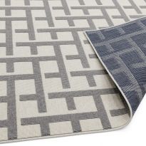 White/Grey Antibes Outdoor Rug, 120x170cm