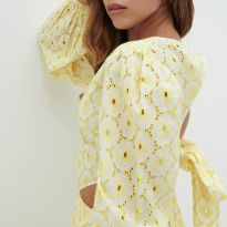 Lemon Amber Cut Out Midaxi Dress 