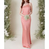 Pink Amelia Tie Maxi Bridesmaid Dress 